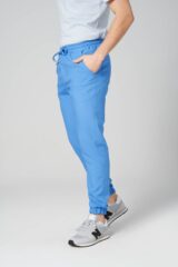 Spodnie medyczne męskie joggery GENUS azure blue