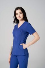 Bluza medyczna damska CORNEA z magnesami healing blue