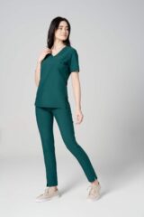 Bluza medyczna damska CORNEA z magnesami moss green