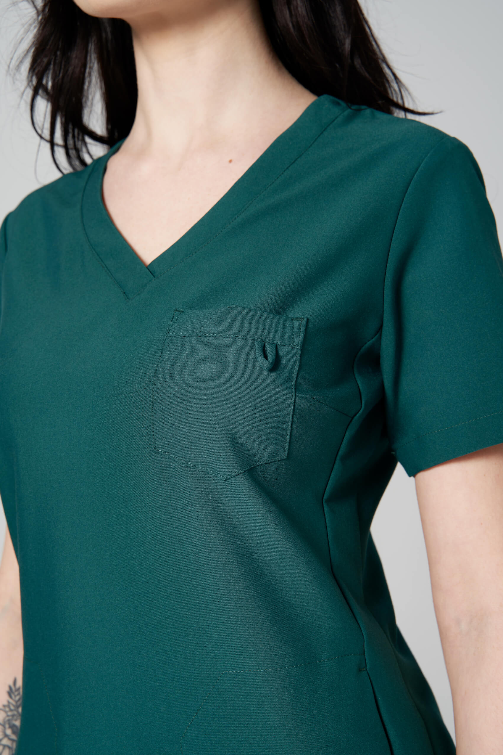 Bluza medyczna damska CORNEA z magnesami moss green