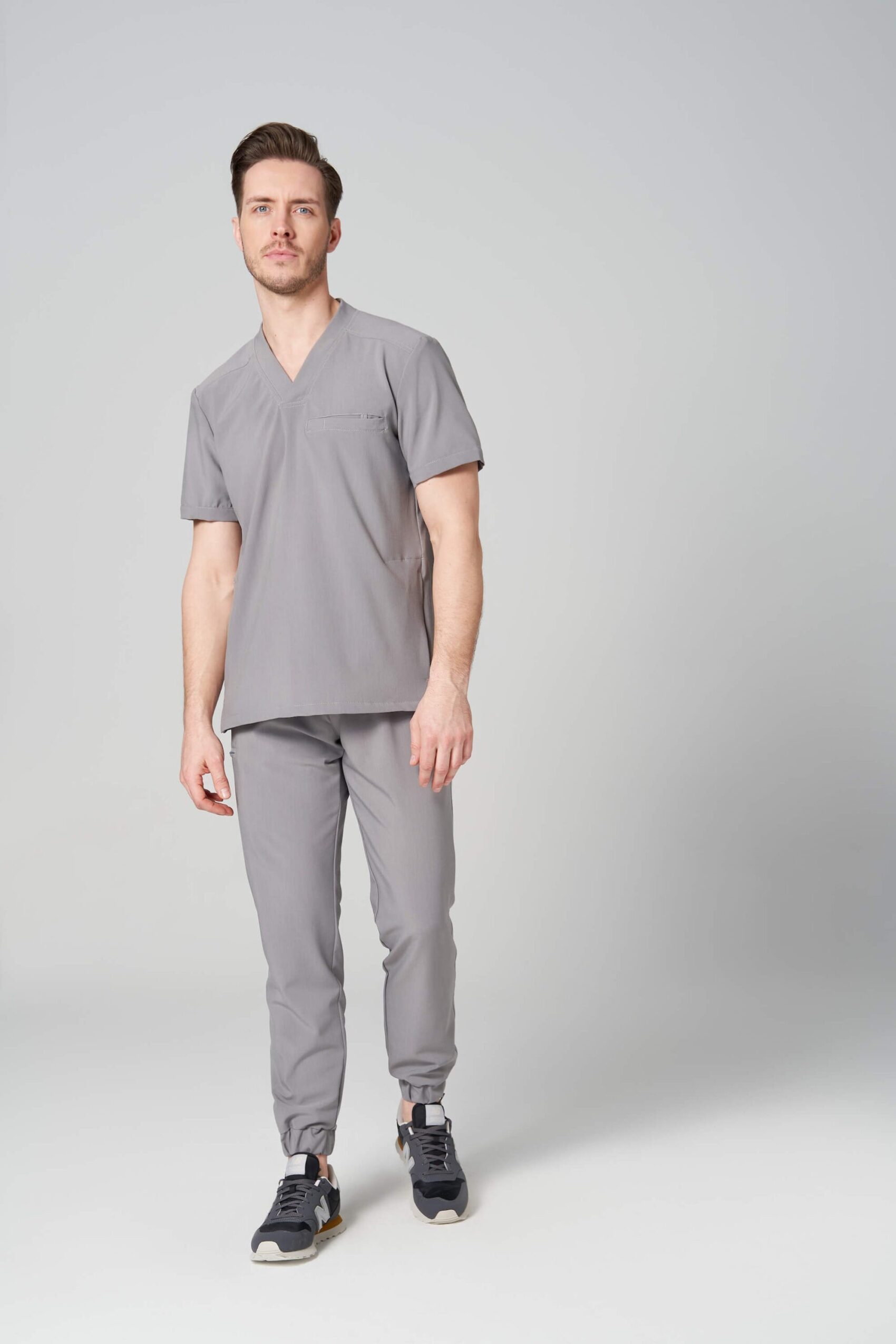 Spodnie medyczne męskie joggery GENUS stony grey