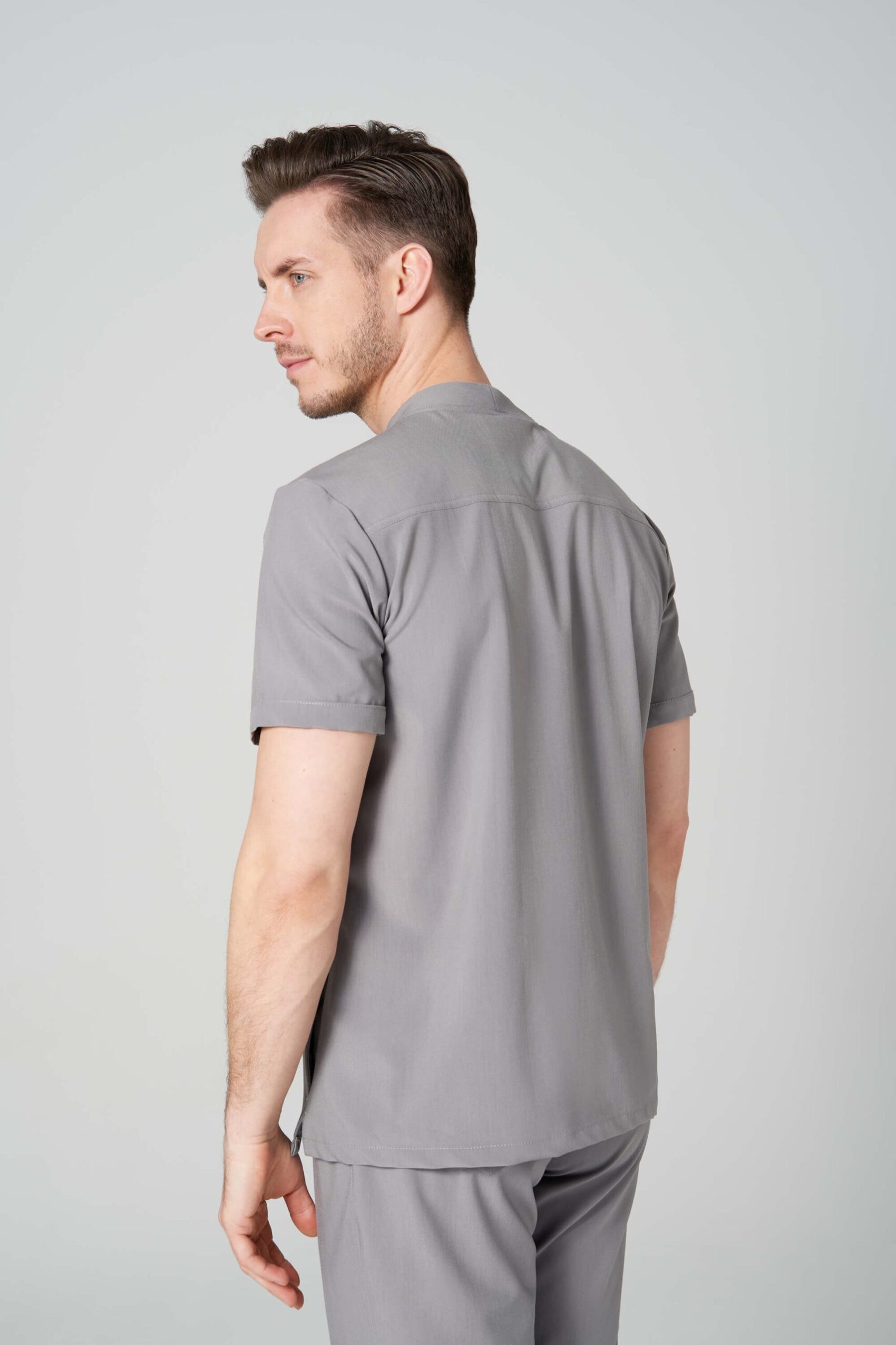 Bluza medyczna męska TENDO z magnesami stony grey