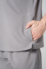 Bluza medyczna męska TENDO z magnesami stony grey