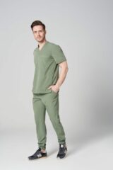 Spodnie medyczne męskie joggery GENUS olive green
