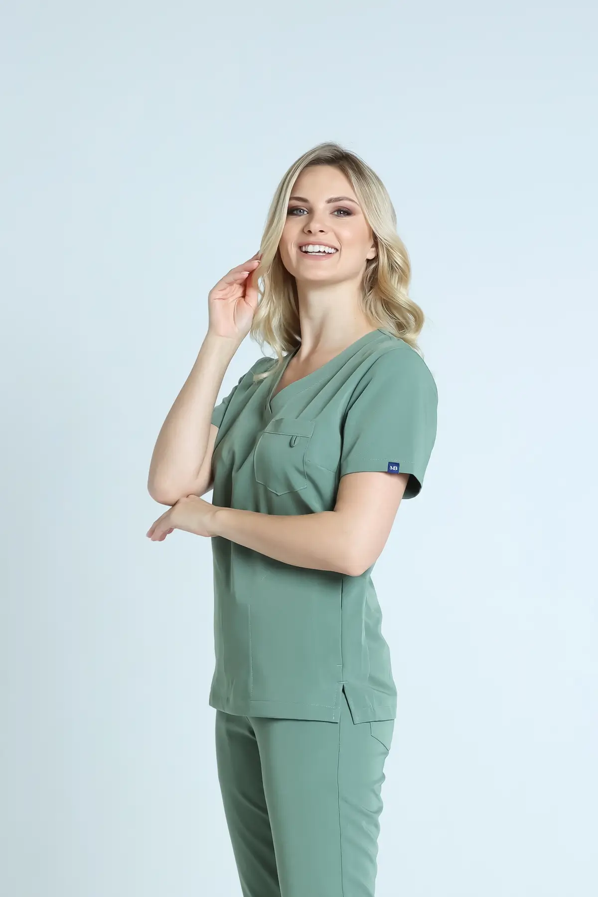 Bluza medyczna damska Cornea z magnesami olive green