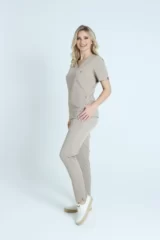 Bluza medyczna damska Cornea z magnesami beige