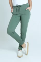 Spodnie medyczne damskie joggery Tibia olive green